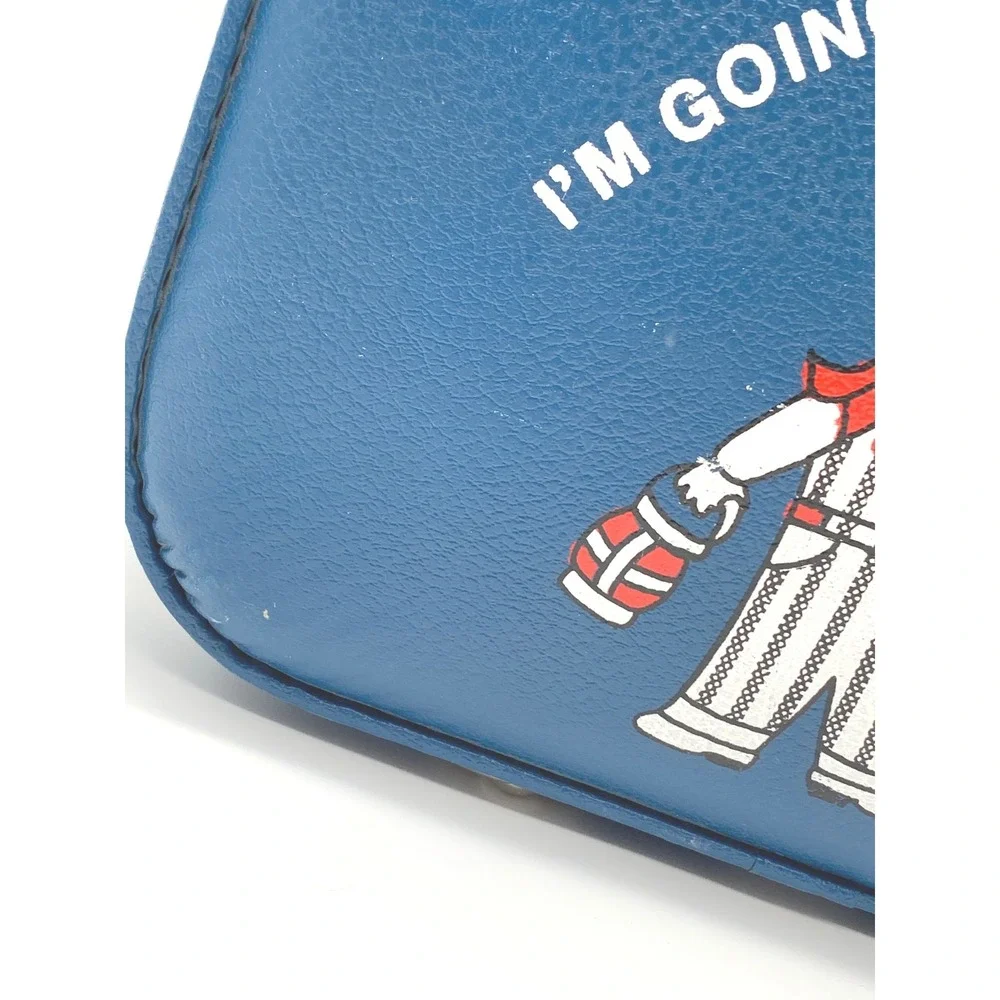 VTG Kids Suitcase Blue I'm Going To Grandma's Train Conductor Hardshell Luggage